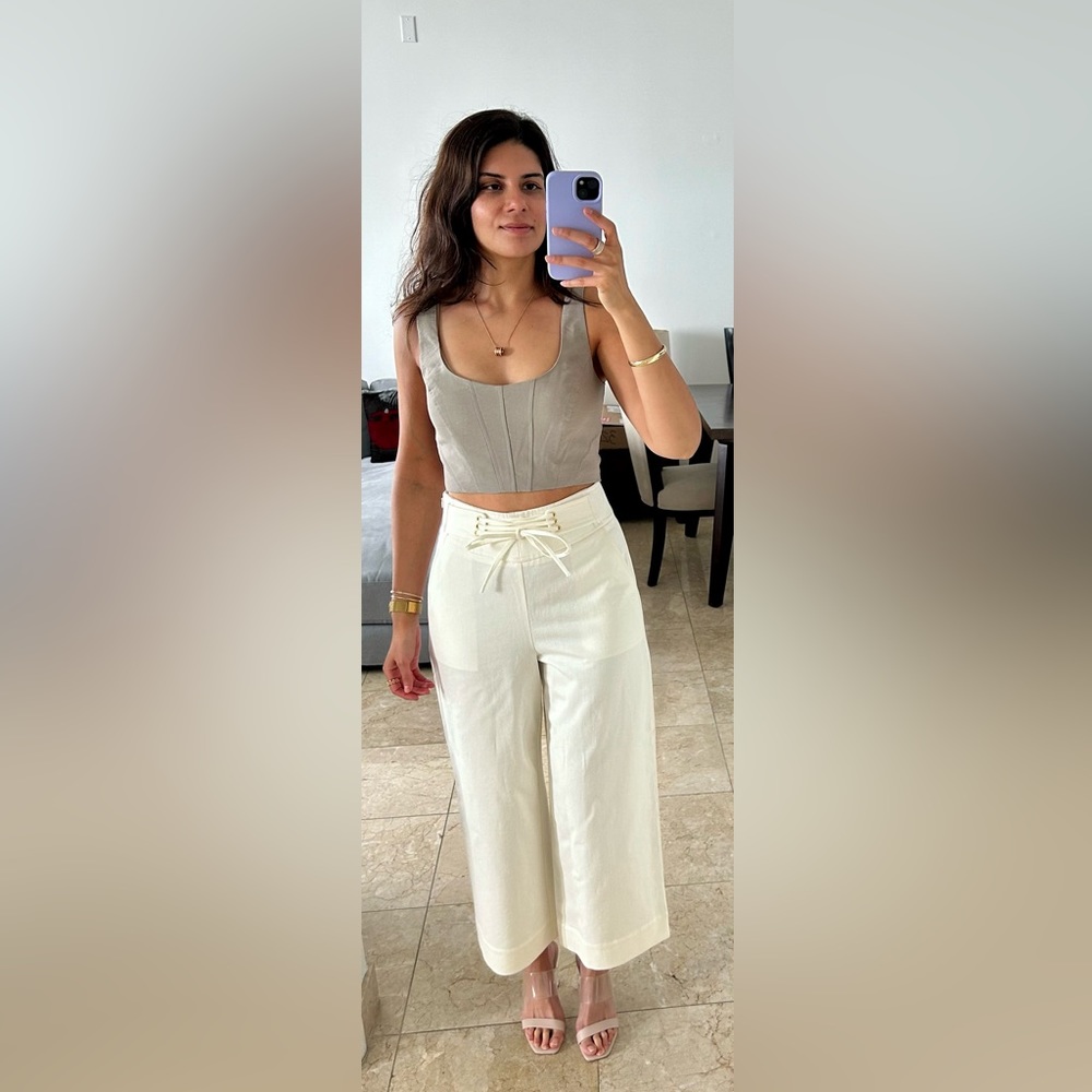 NWT Intermix Marlowe Cropped Cotton Twill Pants (Size 6)